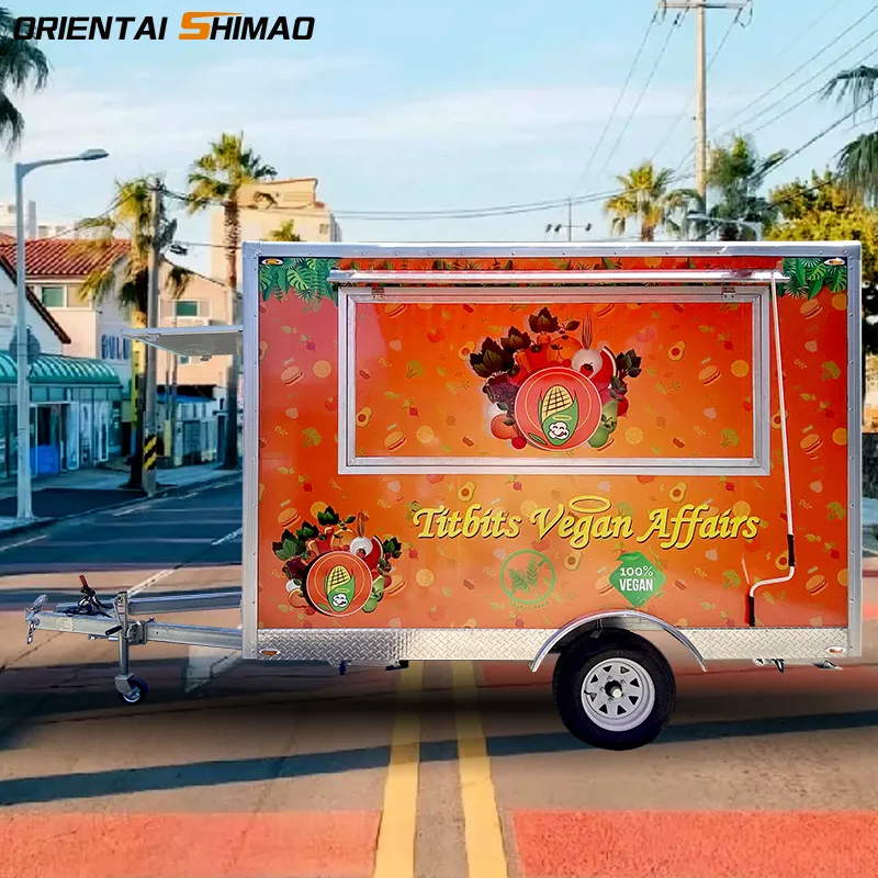 Summer Street Scenery: BBQ food trailer