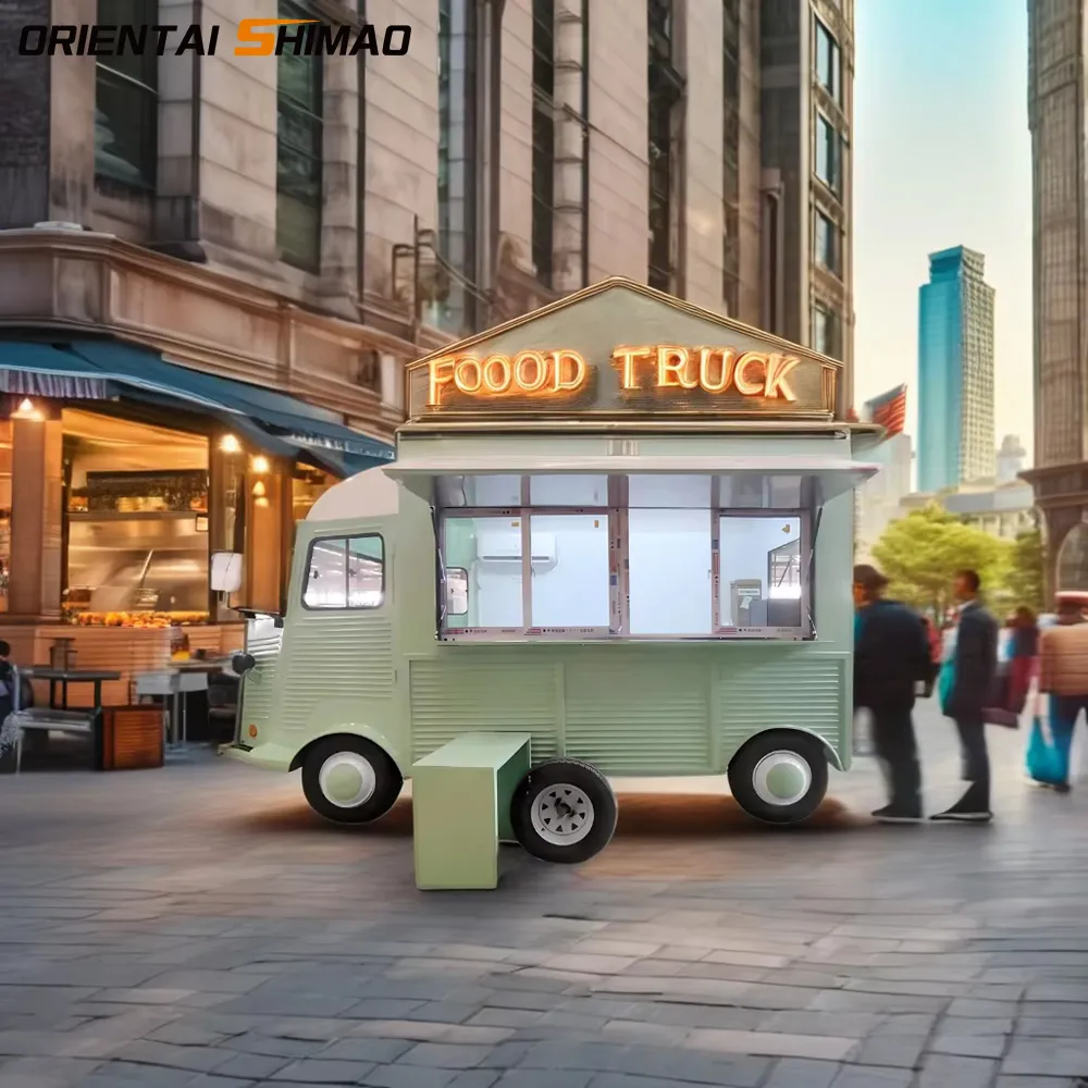 Färsk debut: ljusgrön pizza food truck leder ny mobil cateringtrend