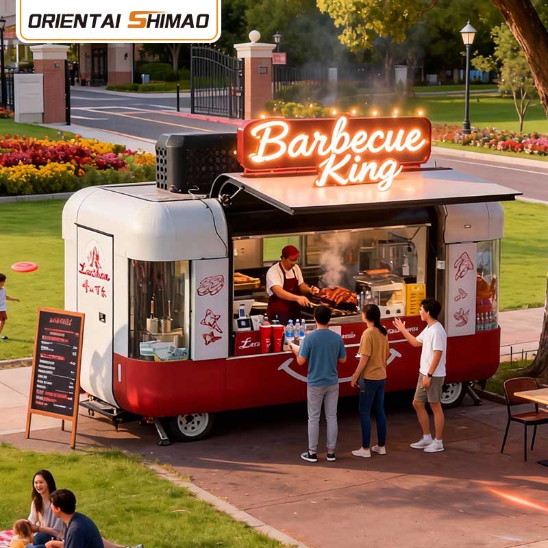 Dessertvagn Mobil kök Street Food Cart Catering Food Trailer Sweet Concept Food Truck