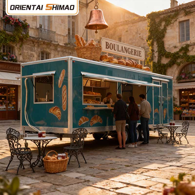 Fyrkantig mobil köksvagn